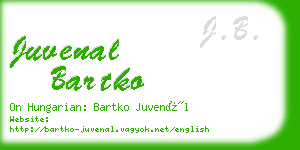 juvenal bartko business card